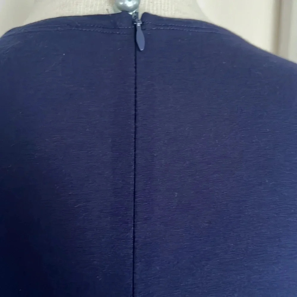 Eileen Fisher Cropped, Wide Leg, Lightweight Jumpsuit, Navy Blue - Sz XS, Fits M - Picture 5 of 9